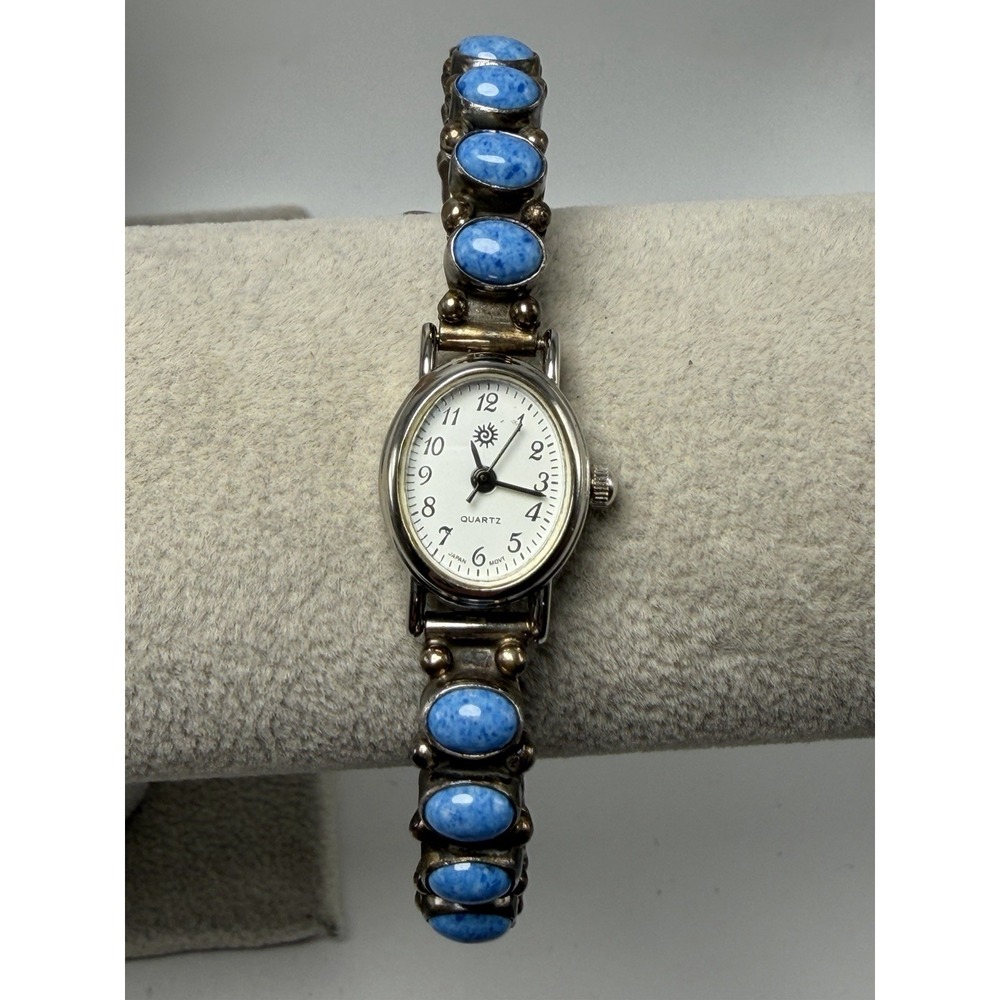 Leonard Platero Native Navajo Sterling Silver 925 Tips Ladies Watch 16MM‎ 6.75"